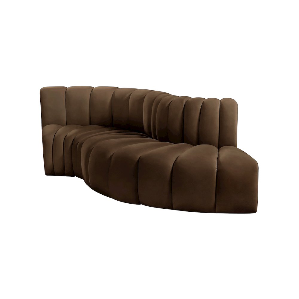 Arc Brown Velvet Modular Sofa. Picture 6