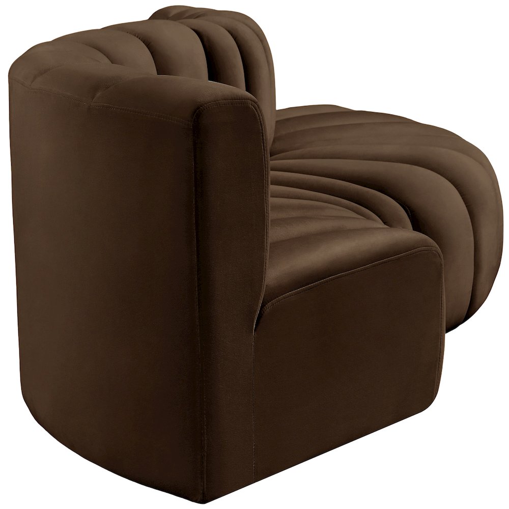 Arc Brown Velvet Modular Sofa. Picture 7