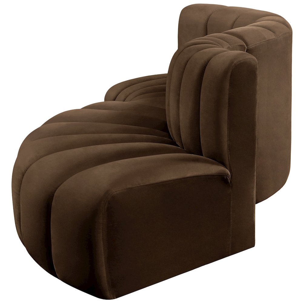 Arc Brown Velvet Modular Sofa. Picture 8