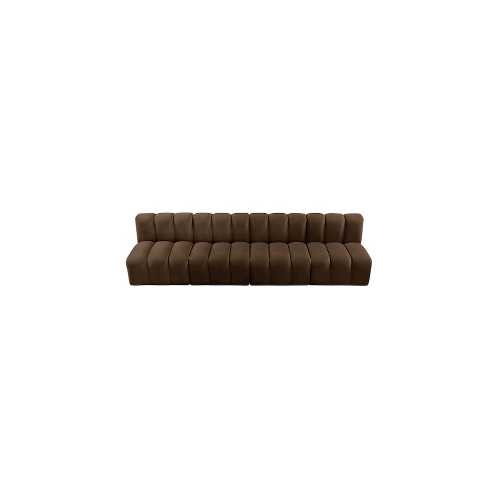 Arc Brown Velvet Modular Sofa. Picture 4