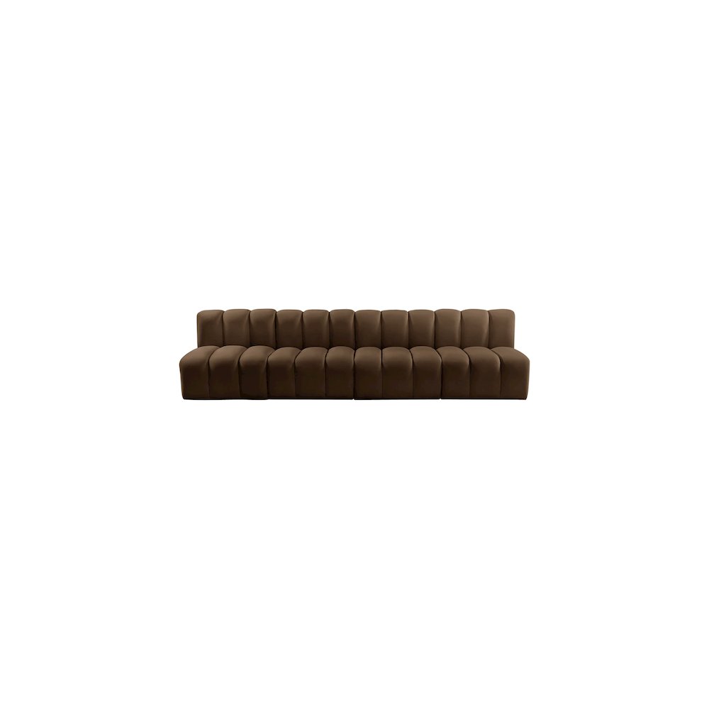 Arc Brown Velvet Modular Sofa. Picture 5