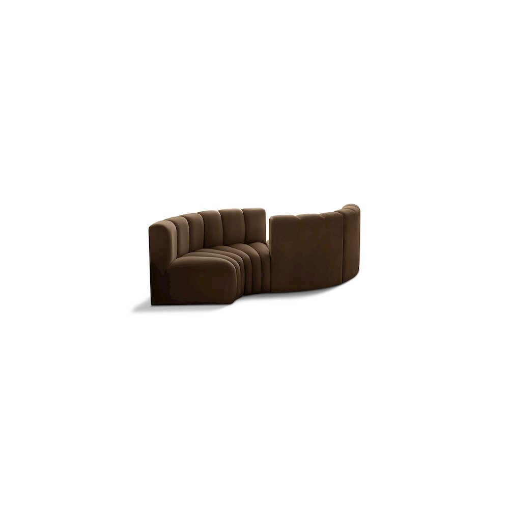 Arc Brown Velvet Modular Sofa. Picture 1