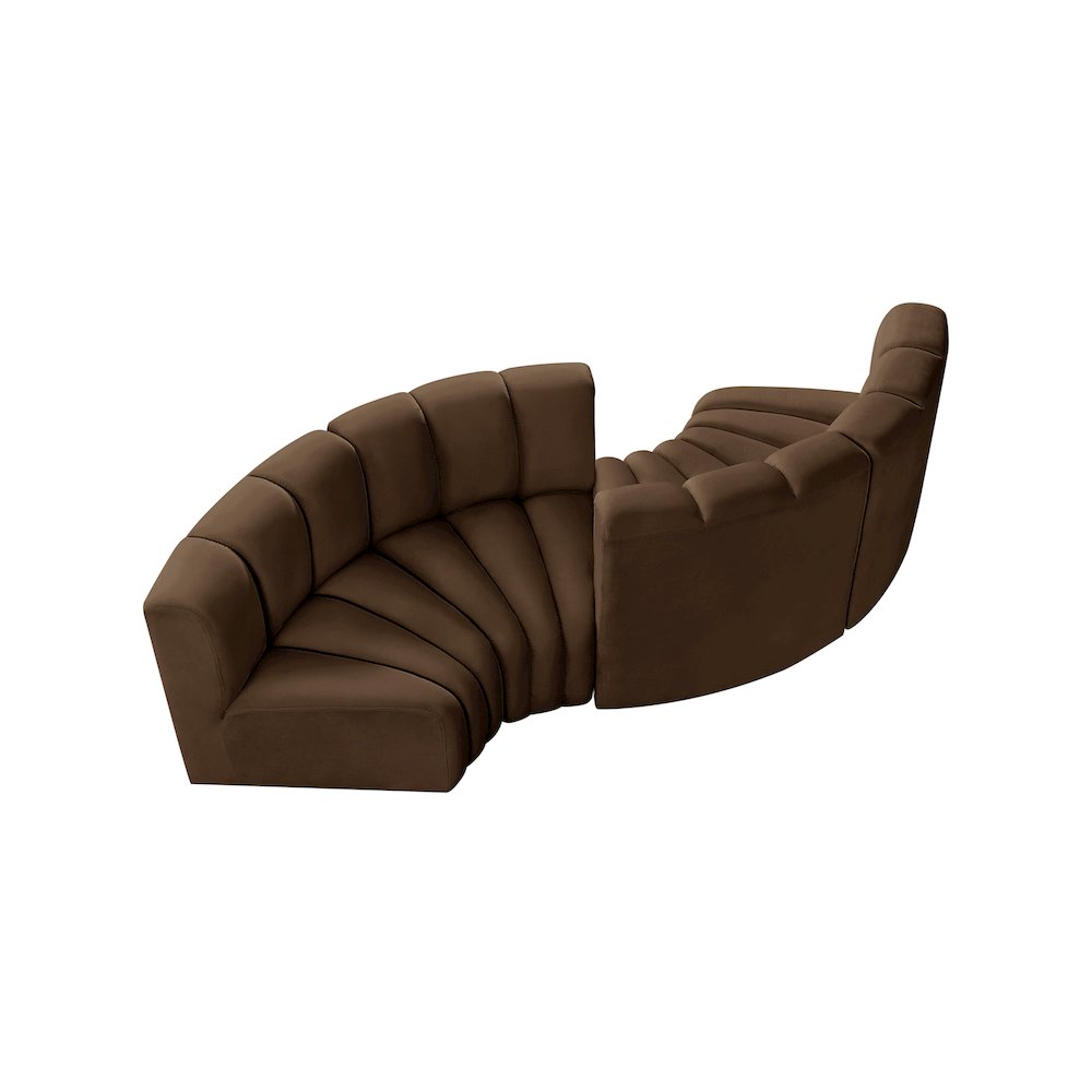 Arc Brown Velvet Modular Sofa. Picture 4