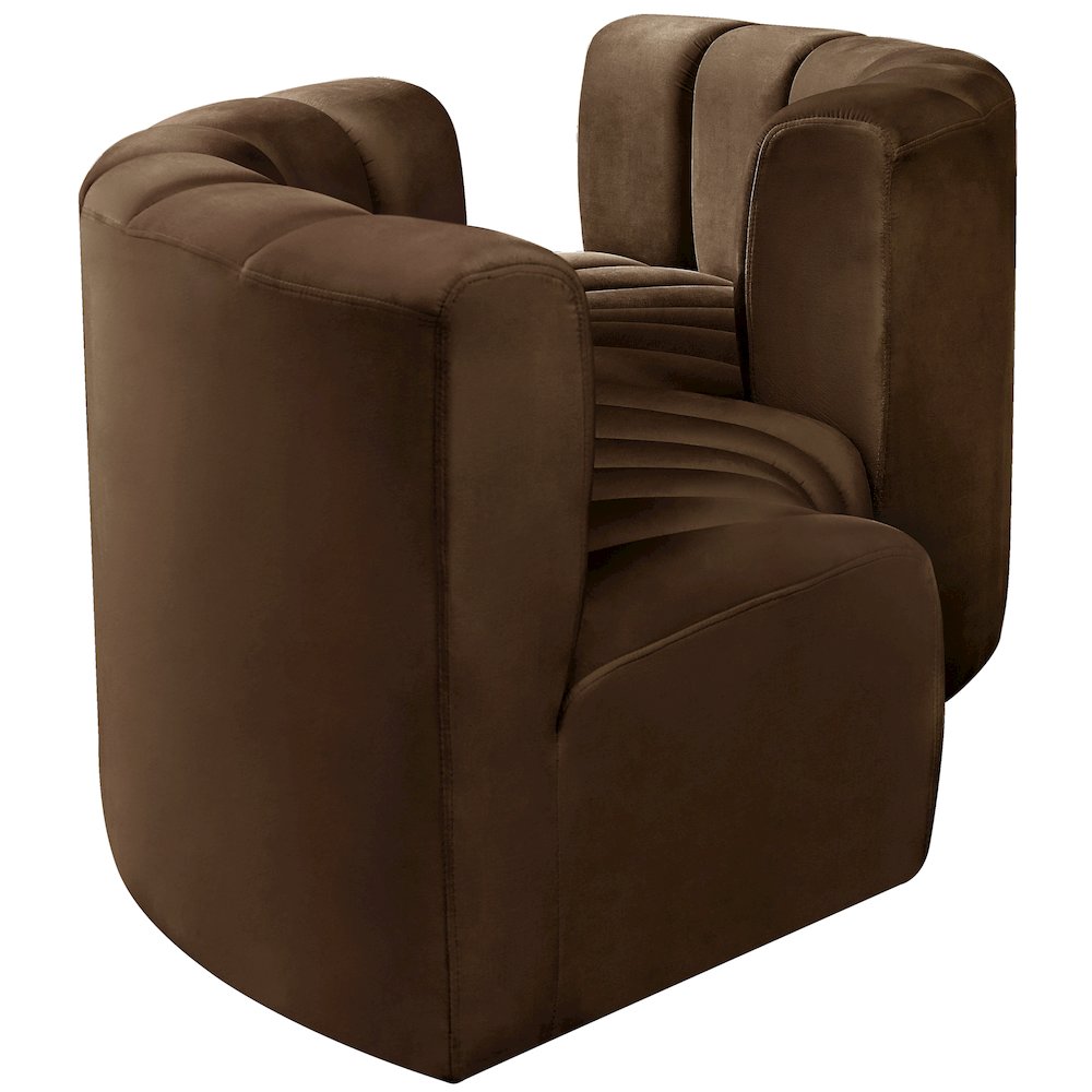 Arc Brown Velvet Modular Sofa. Picture 5