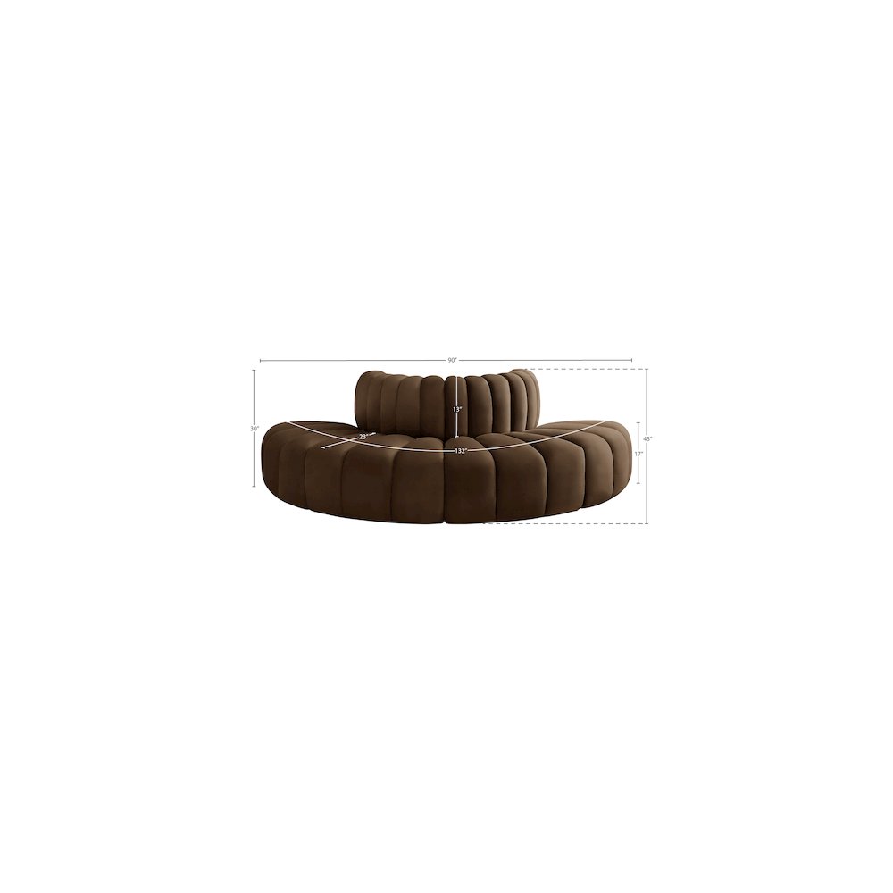 Arc Brown Velvet Modular Sofa. Picture 8
