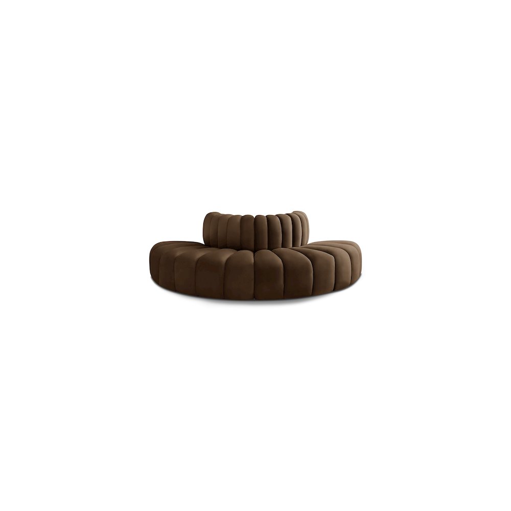 Arc Brown Velvet Modular Sofa. Picture 1