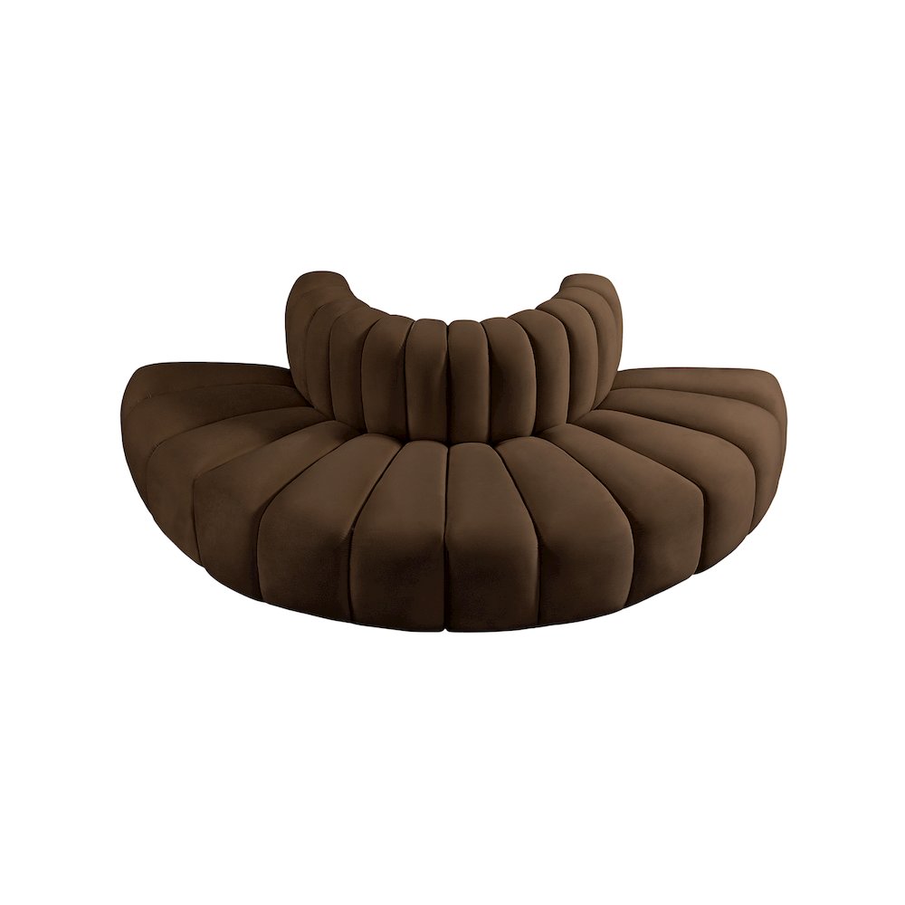 Arc Brown Velvet Modular Sofa. Picture 4