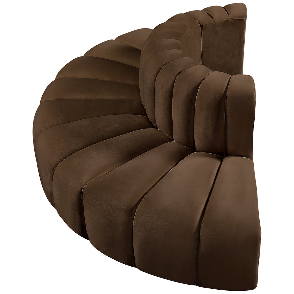 Arc Brown Velvet Modular Sofa. Picture 6