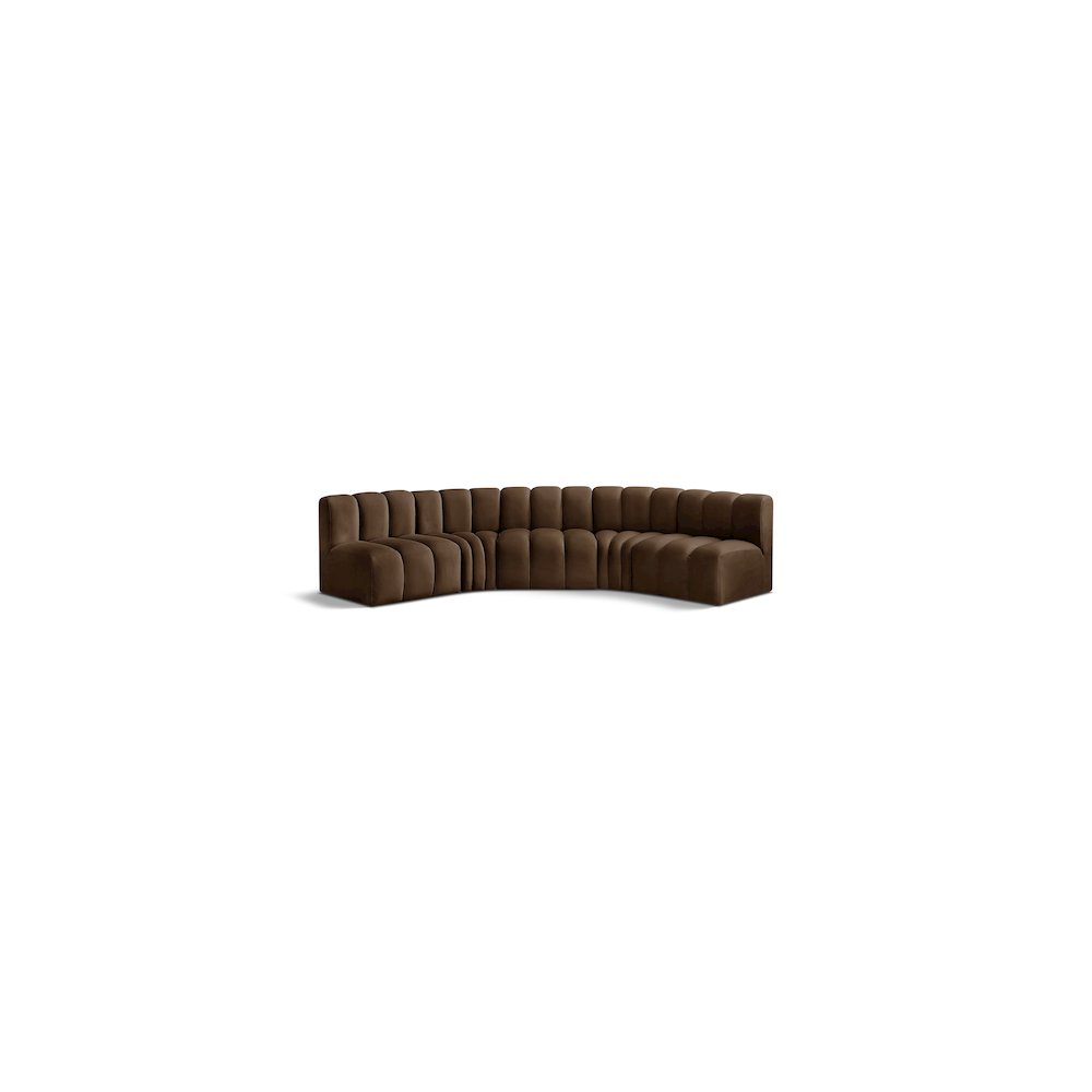Arc Brown Velvet Modular Sofa. Picture 1