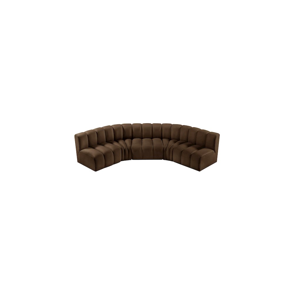 Arc Brown Velvet Modular Sofa. Picture 4