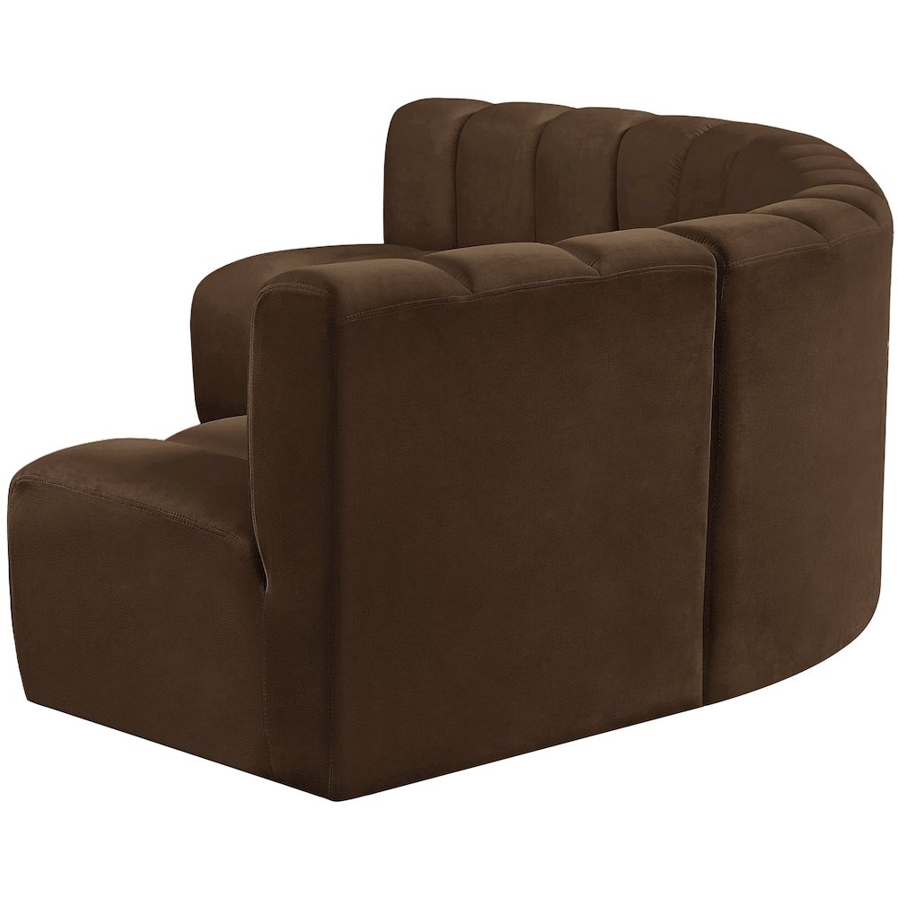 Arc Brown Velvet Modular Sofa. Picture 7