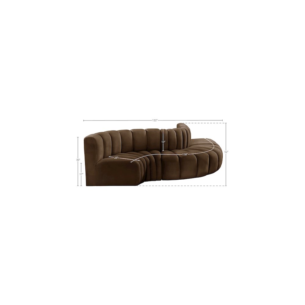 Arc Brown Velvet Modular Sofa. Picture 10