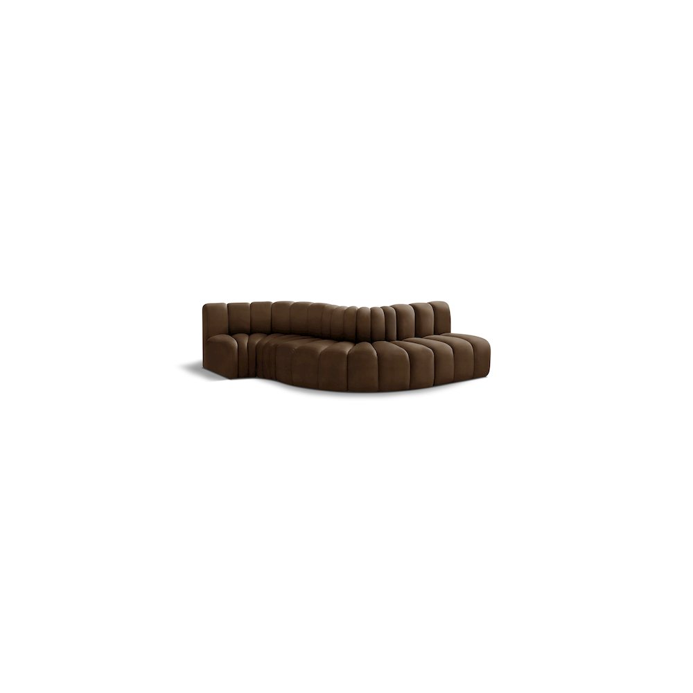 Arc Brown Velvet Modular Sofa. Picture 1