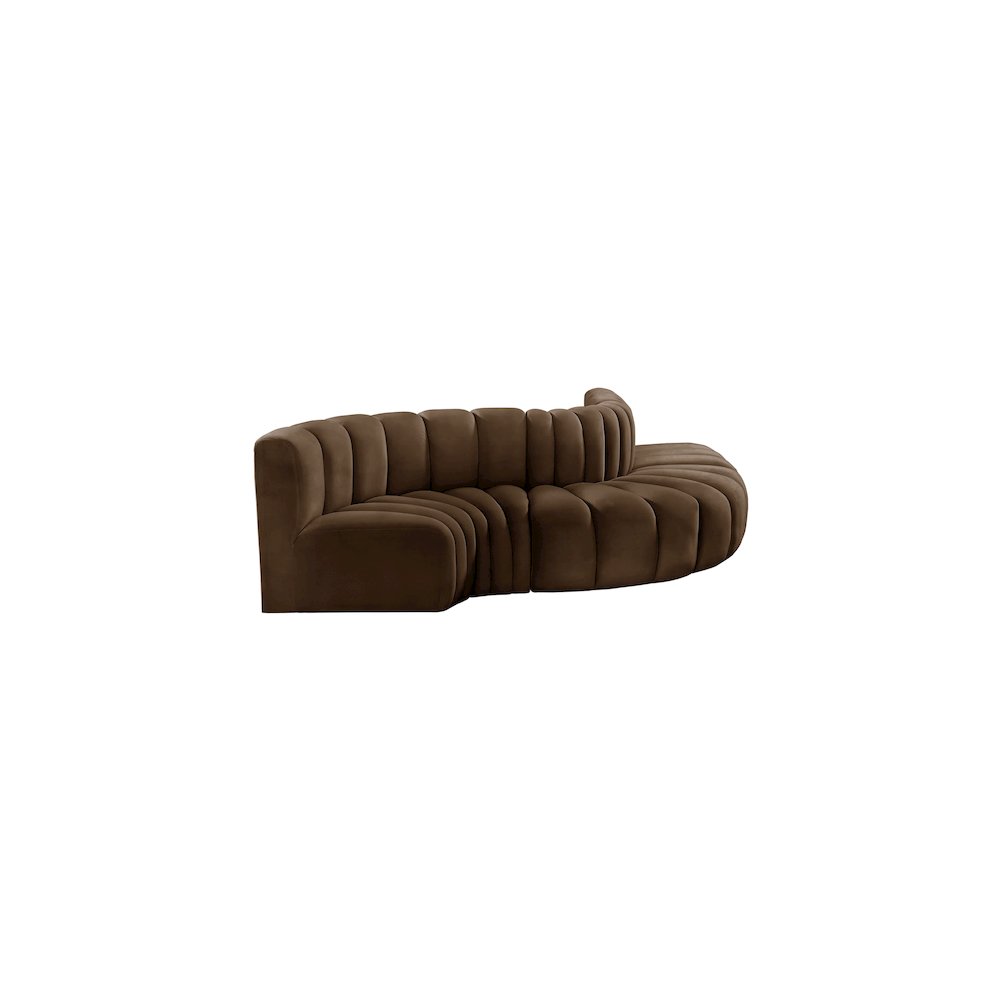 Arc Brown Velvet Modular Sofa. Picture 5
