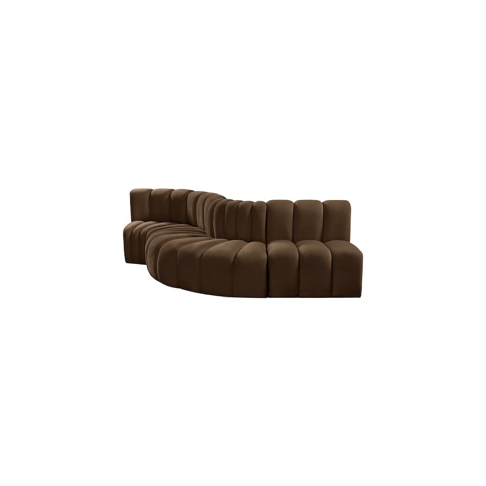 Arc Brown Velvet Modular Sofa. Picture 6