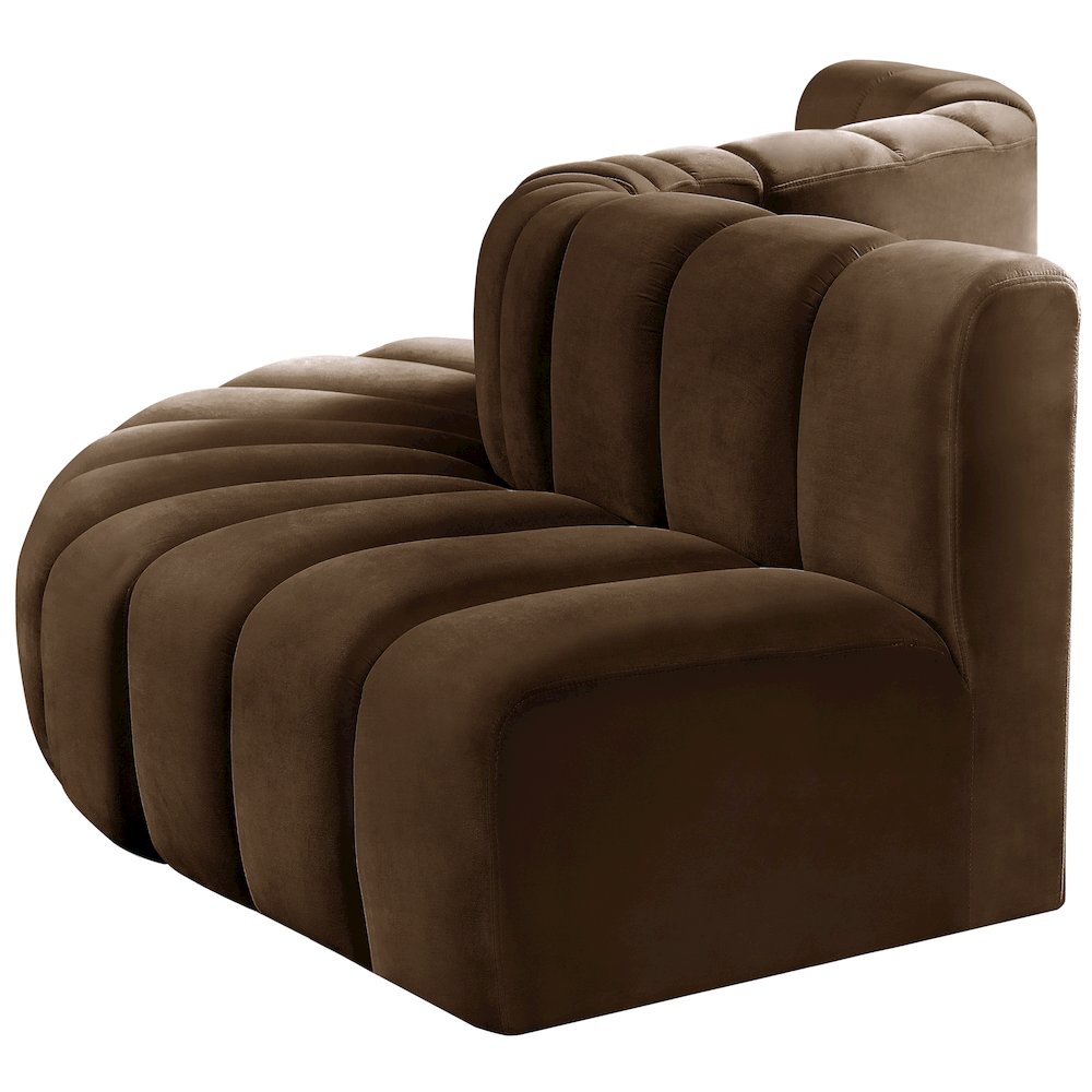 Arc Brown Velvet Modular Sofa. Picture 7