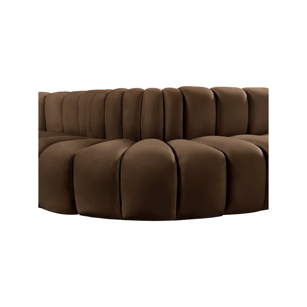 Arc Brown Velvet Modular Sofa. Picture 9