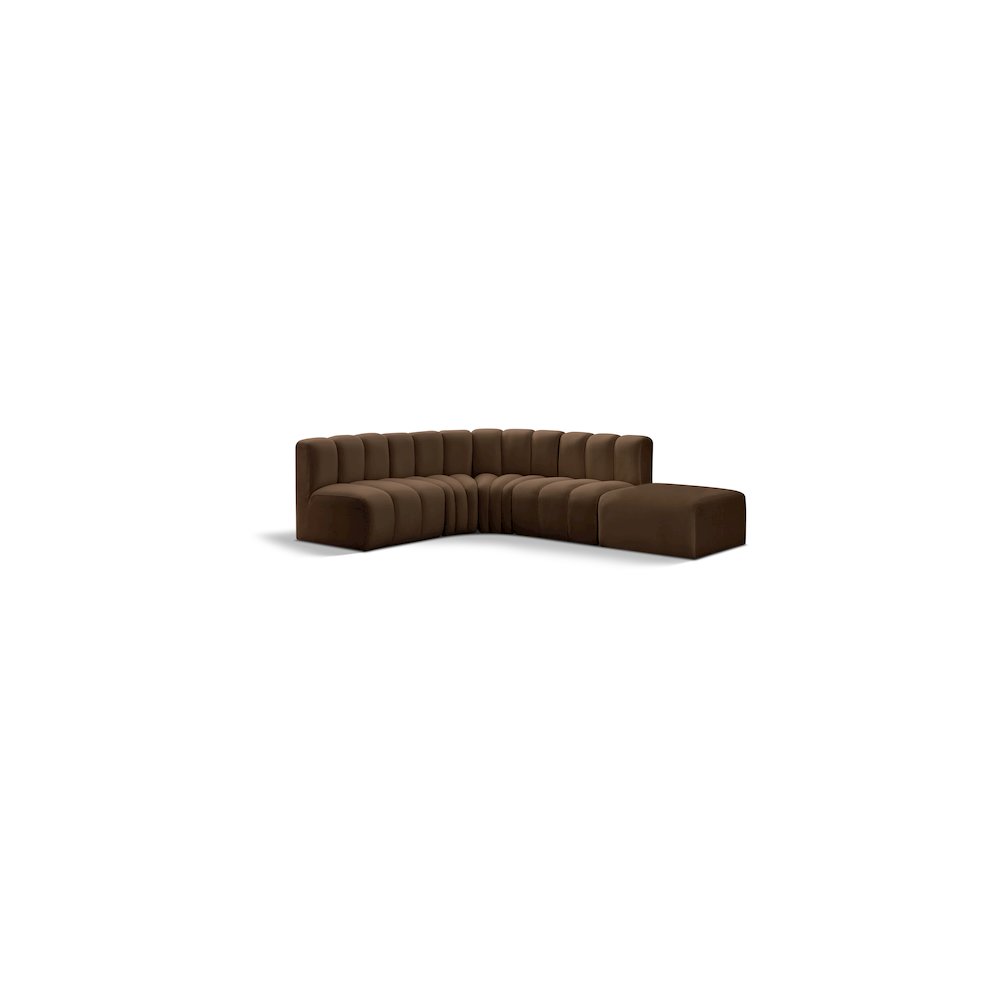 Arc Brown Velvet Modular Sofa. Picture 1