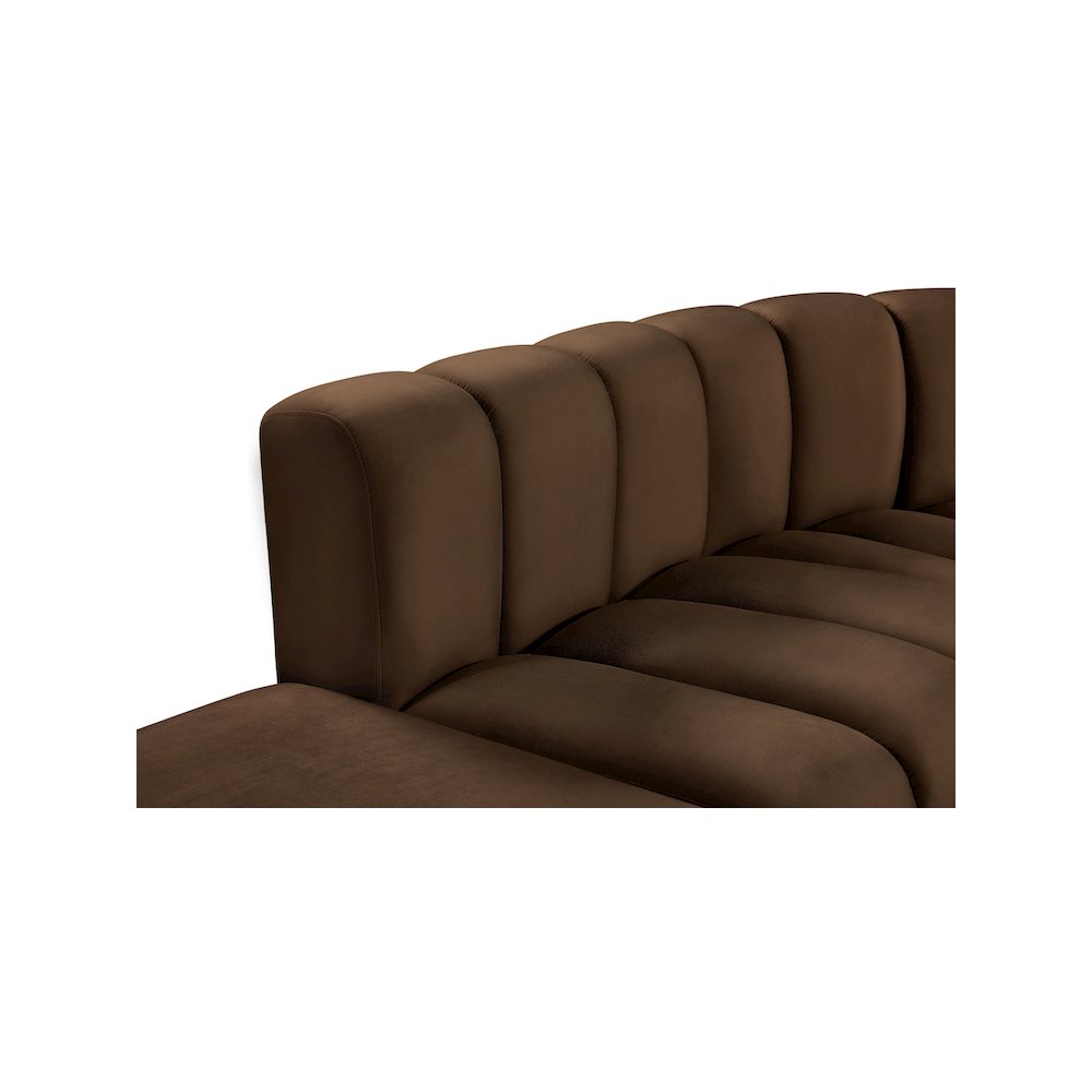 Arc Brown Velvet Modular Sofa. Picture 14