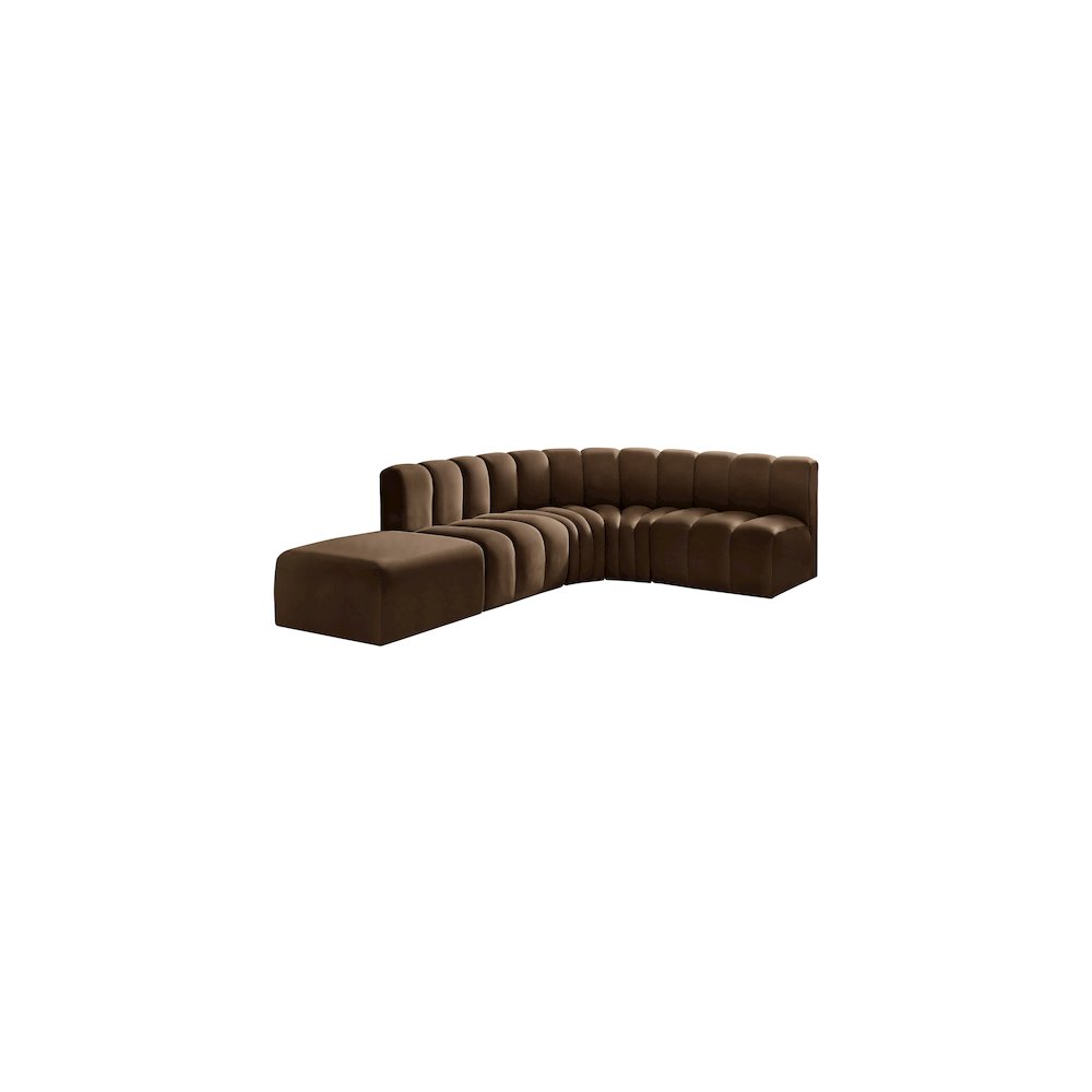 Arc Brown Velvet Modular Sofa. Picture 4