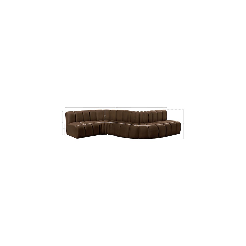 Arc Brown Velvet Modular Sofa. Picture 14
