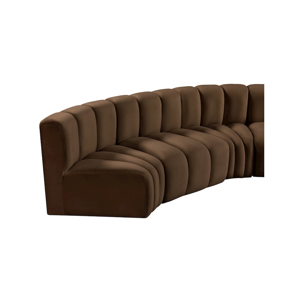 Arc Brown Velvet Modular Sofa. Picture 12