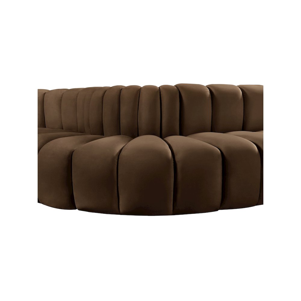 Arc Brown Velvet Modular Sofa. Picture 13