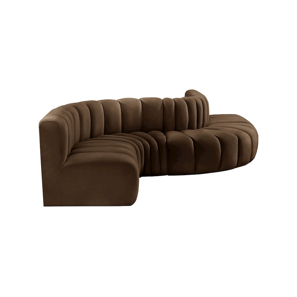 Arc Brown Velvet Modular Sofa. Picture 6