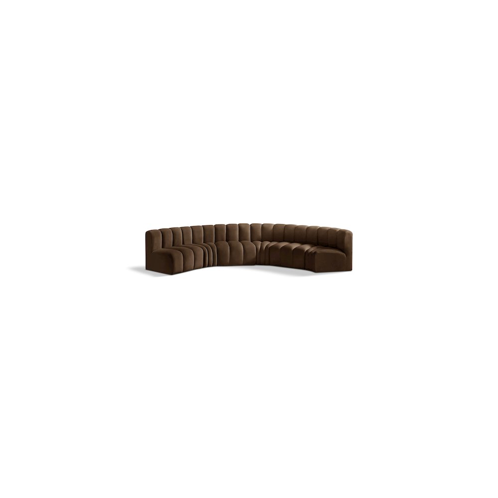 Arc Brown Velvet Modular Sofa. Picture 1