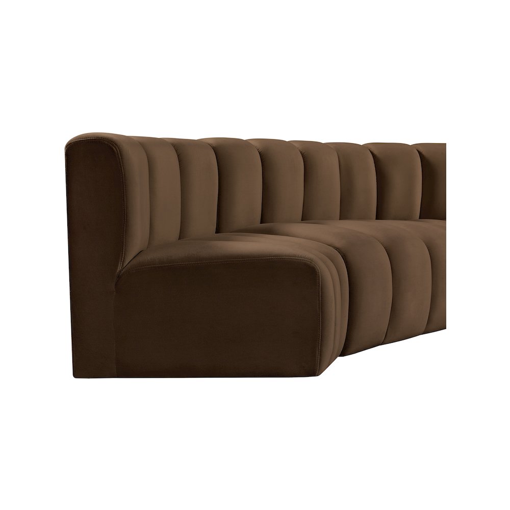 Arc Brown Velvet Modular Sofa. Picture 10