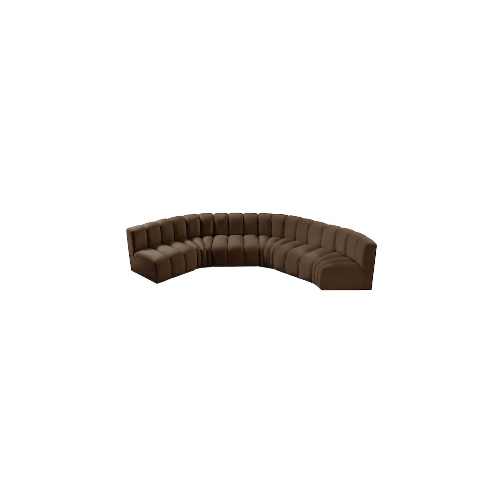 Arc Brown Velvet Modular Sofa. Picture 4