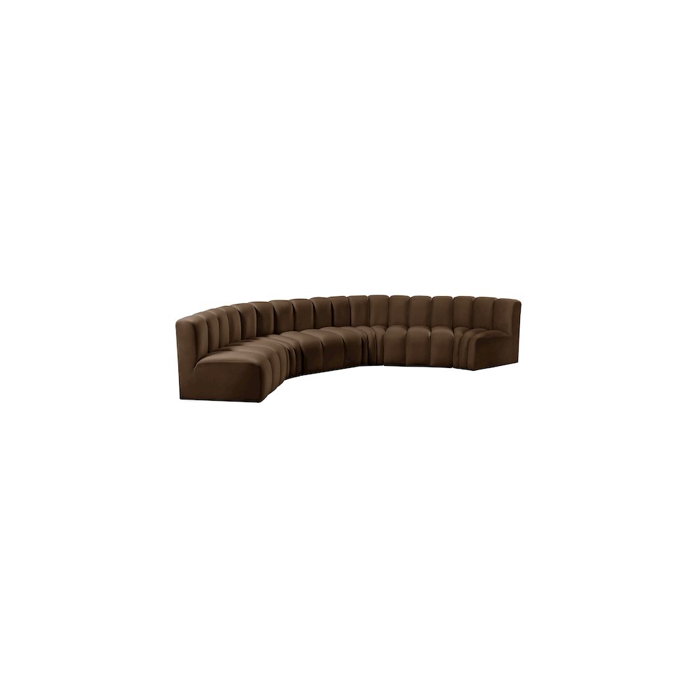 Arc Brown Velvet Modular Sofa. Picture 5