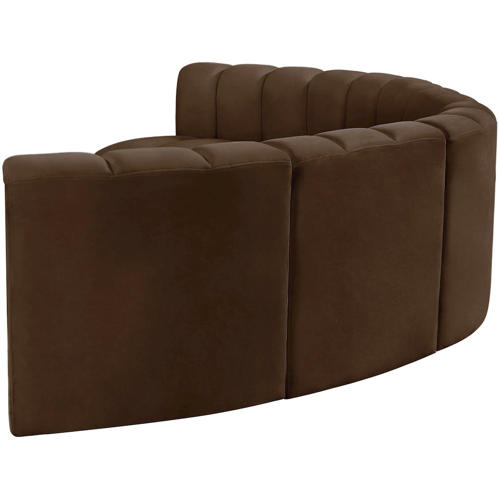 Arc Brown Velvet Modular Sofa. Picture 7