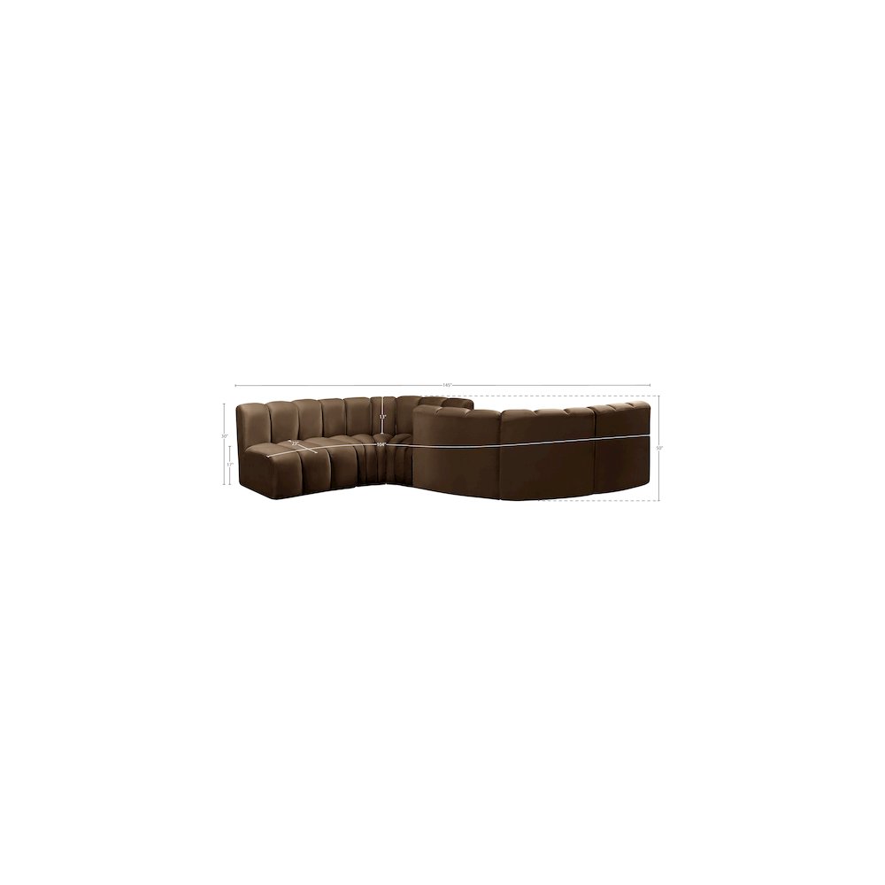 Arc Brown Velvet Modular Sofa. Picture 10
