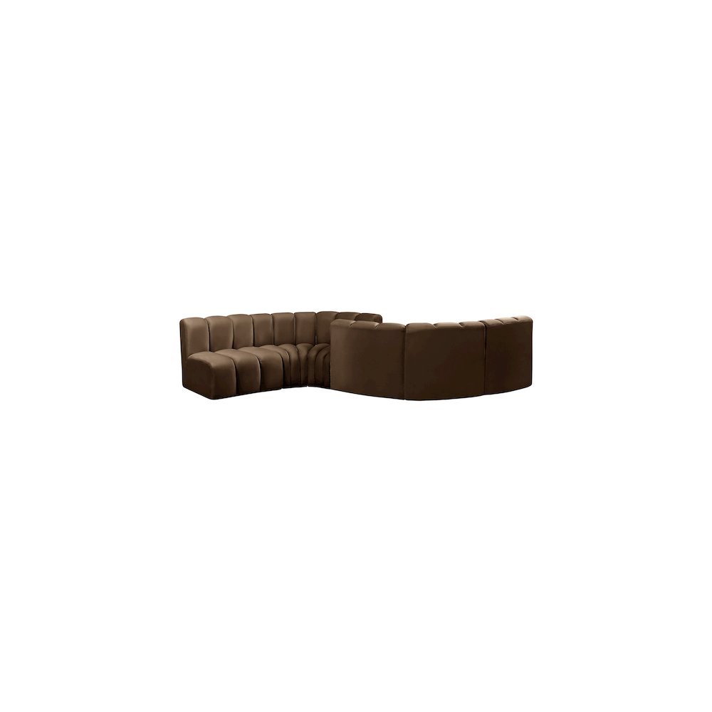 Arc Brown Velvet Modular Sofa. Picture 3