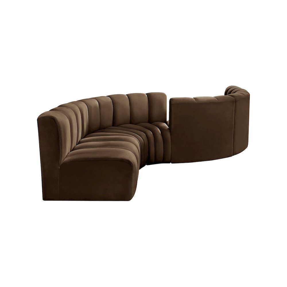 Arc Brown Velvet Modular Sofa. Picture 5