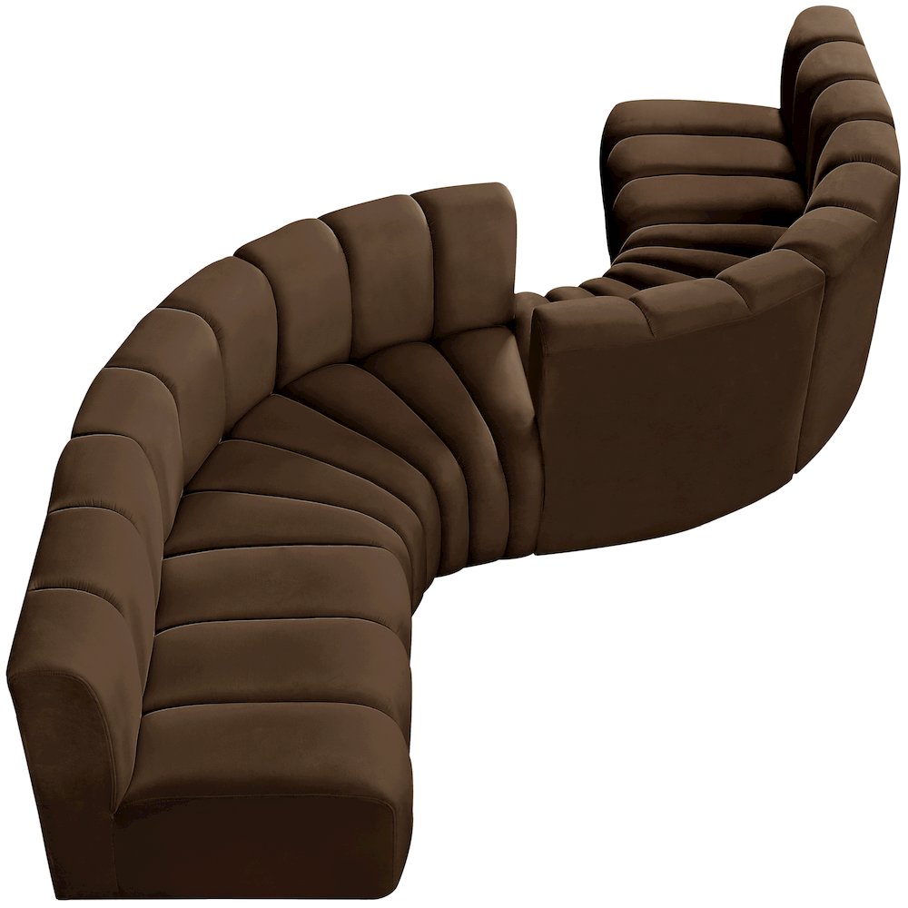 Arc Brown Velvet Modular Sofa. Picture 6