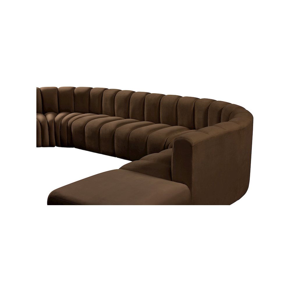Arc Brown Velvet Modular Sofa. Picture 10