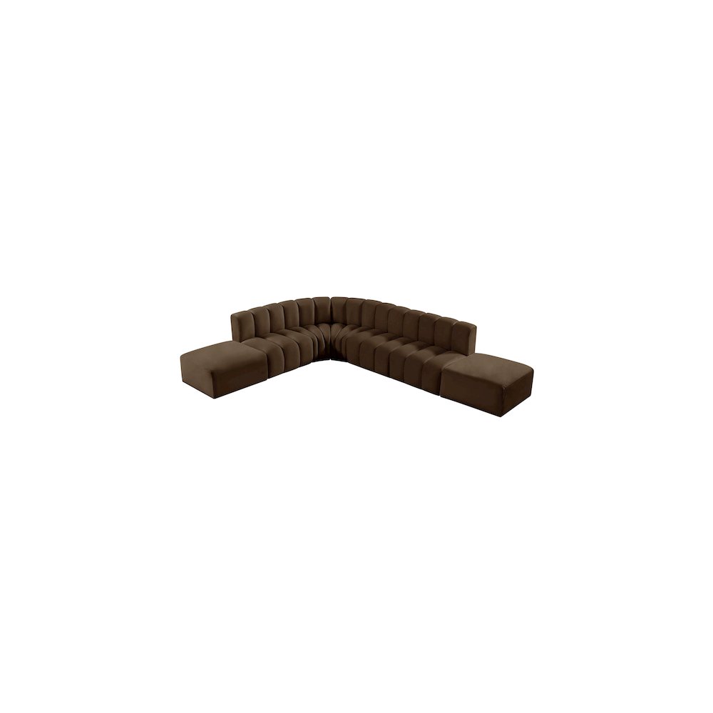 Arc Brown Velvet Modular Sofa. Picture 4