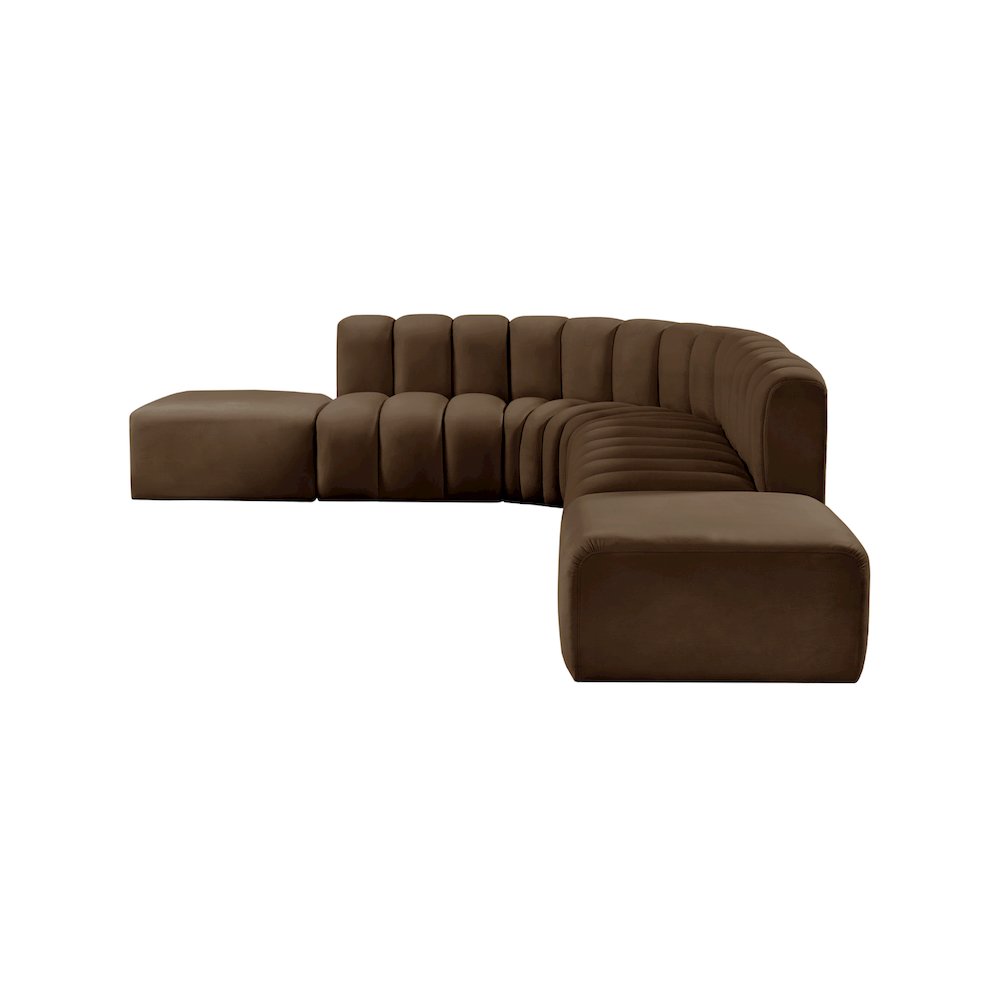 Arc Brown Velvet Modular Sofa. Picture 6