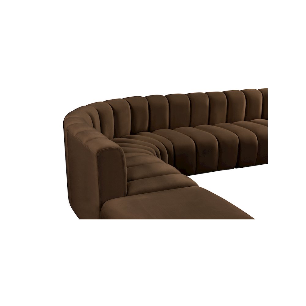 Arc Brown Velvet Modular Sofa. Picture 8