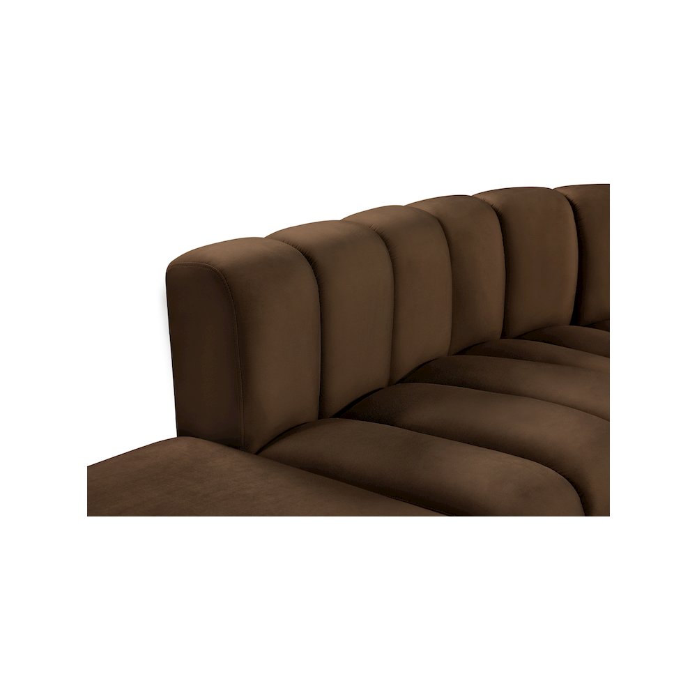 Arc Brown Velvet Modular Sofa. Picture 9