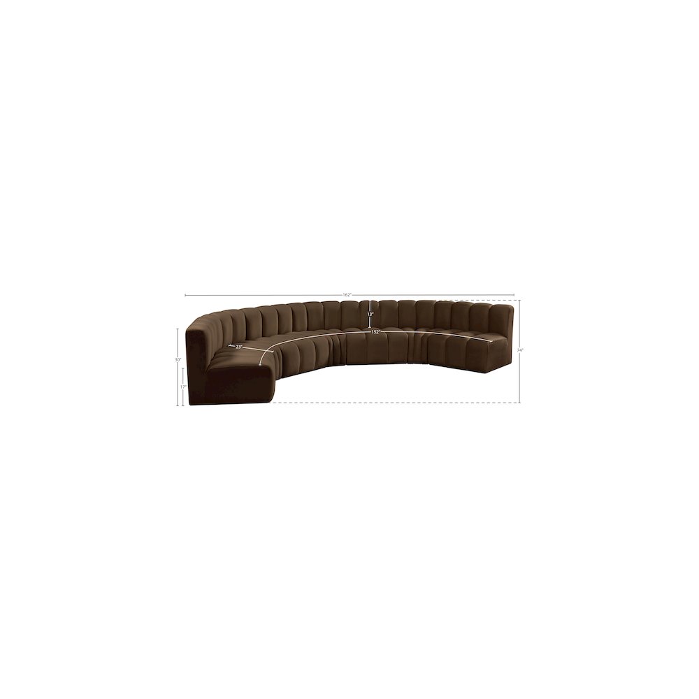 Arc Brown Velvet Modular Sofa. Picture 14