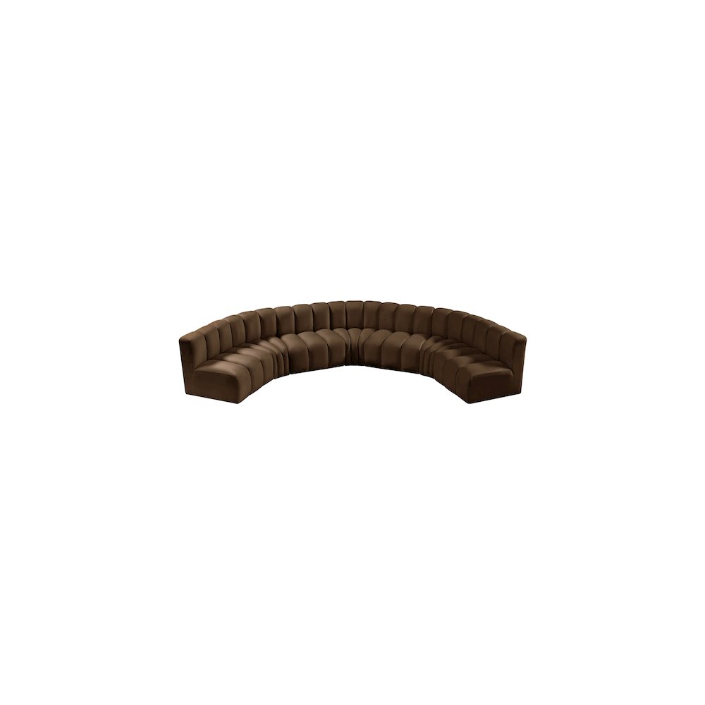 Arc Brown Velvet Modular Sofa. Picture 4