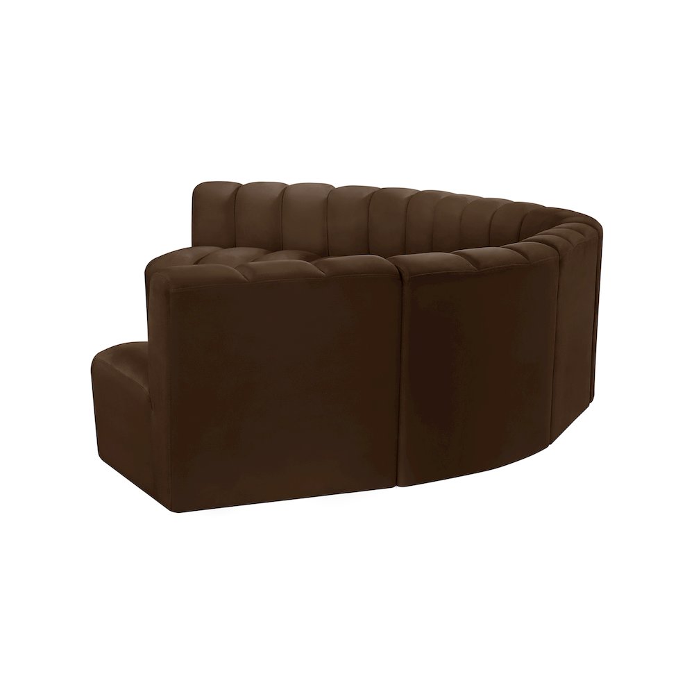 Arc Brown Velvet Modular Sofa. Picture 7