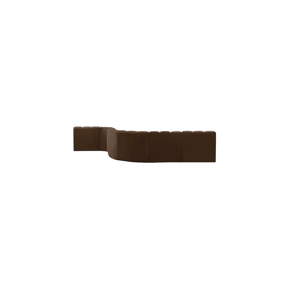 Arc Brown Velvet Modular Sofa. Picture 3