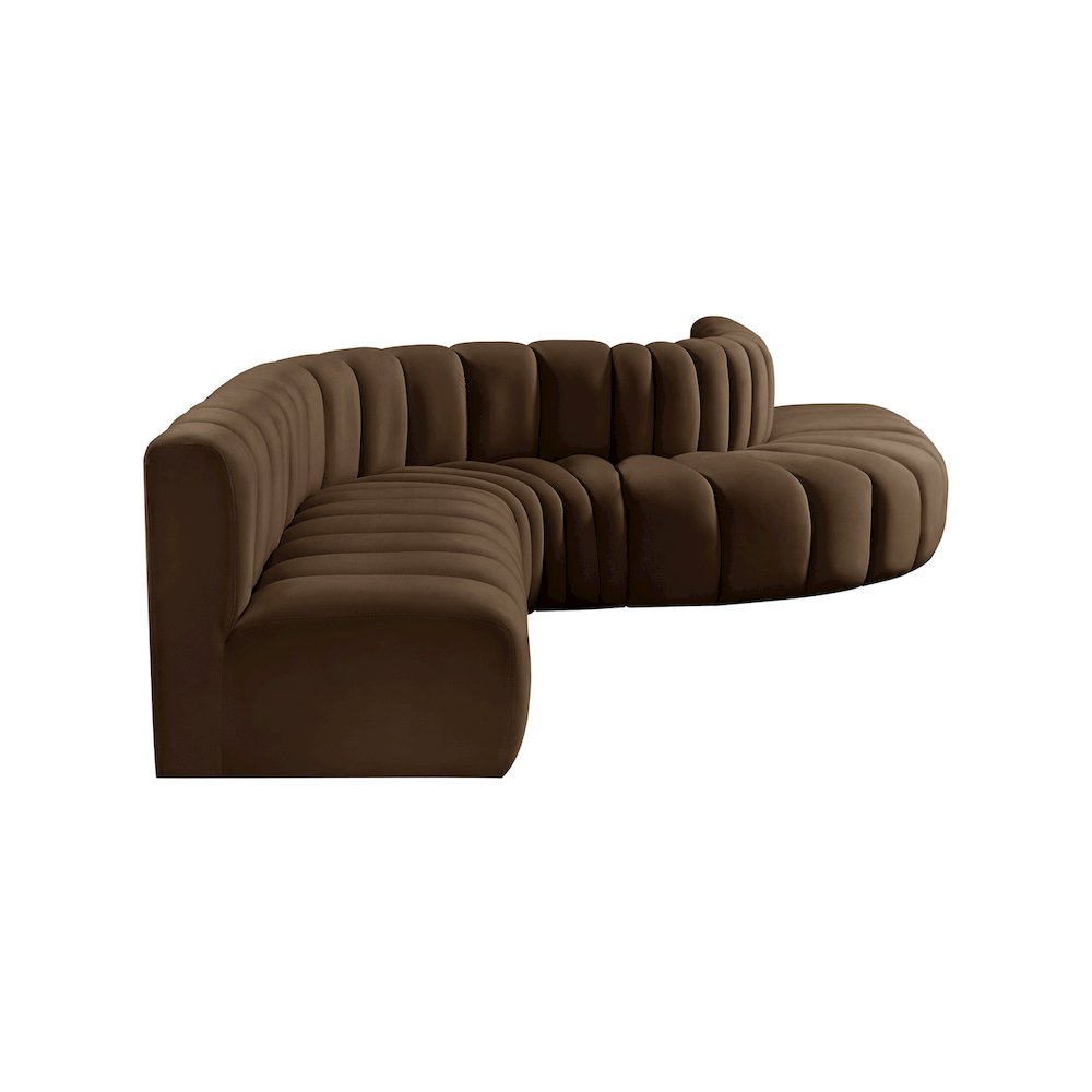 Arc Brown Velvet Modular Sofa. Picture 5
