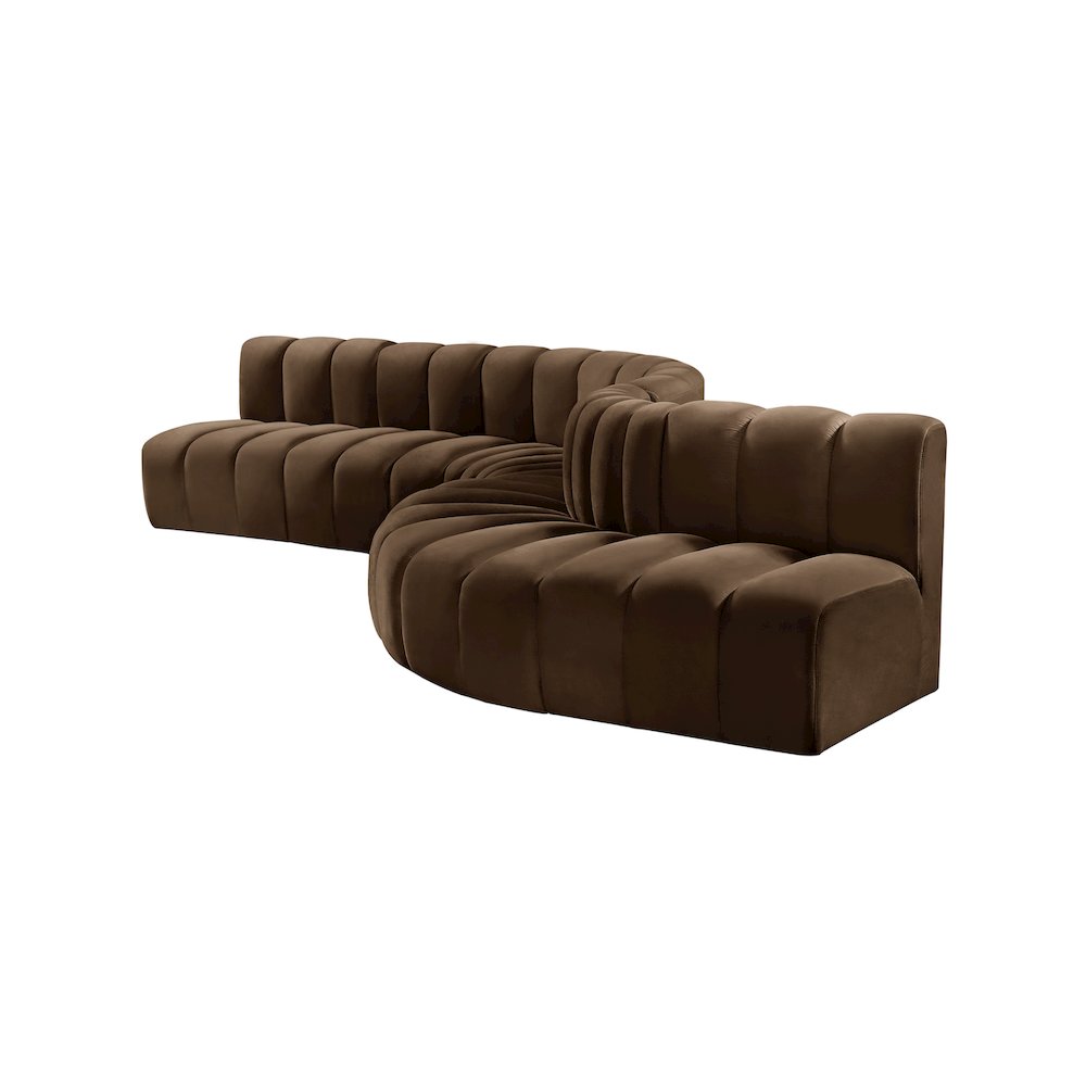 Arc Brown Velvet Modular Sofa. Picture 6