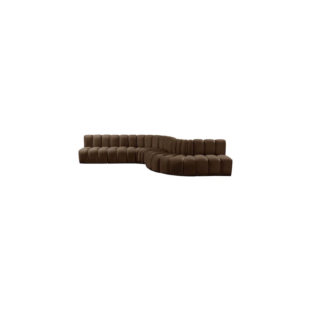 Arc Brown Velvet Modular Sofa. Picture 7
