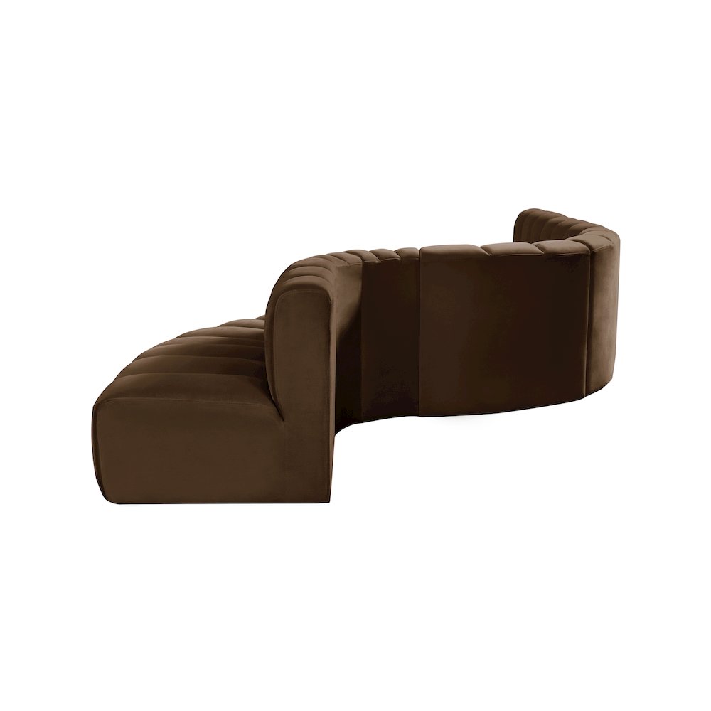 Arc Brown Velvet Modular Sofa. Picture 8